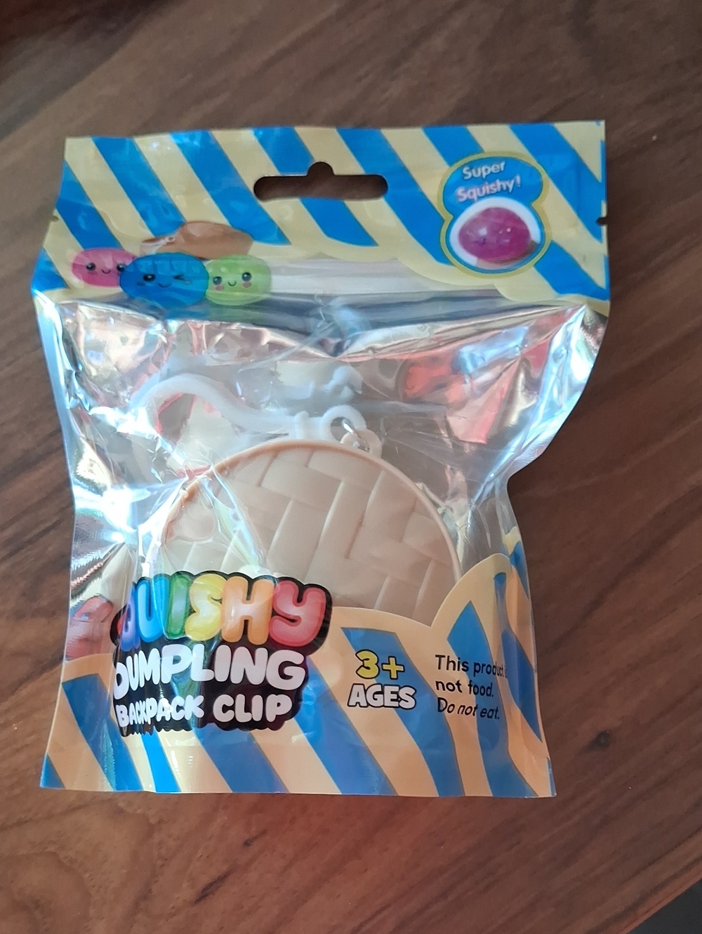 Squishy Dumpling Backpack Clip - Cream Keychain by (no brand)